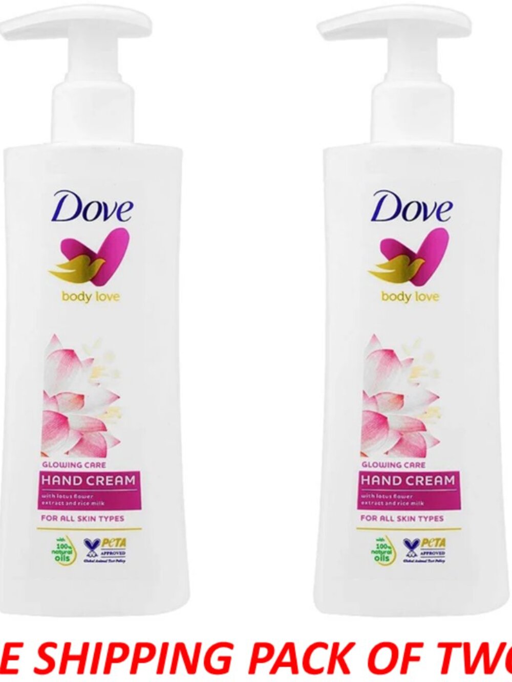 Dove Body Love Hand Cream With Lotus Flower & Rice Milk Glowing Care Pack of Two